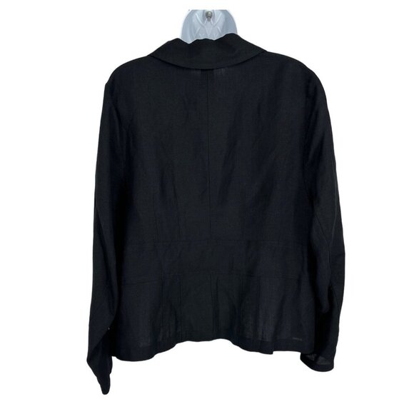 Lane Bryant Linen Blend 2-Button Black Lightweight Blazer Women's Size 18 - Picture 2 of 7